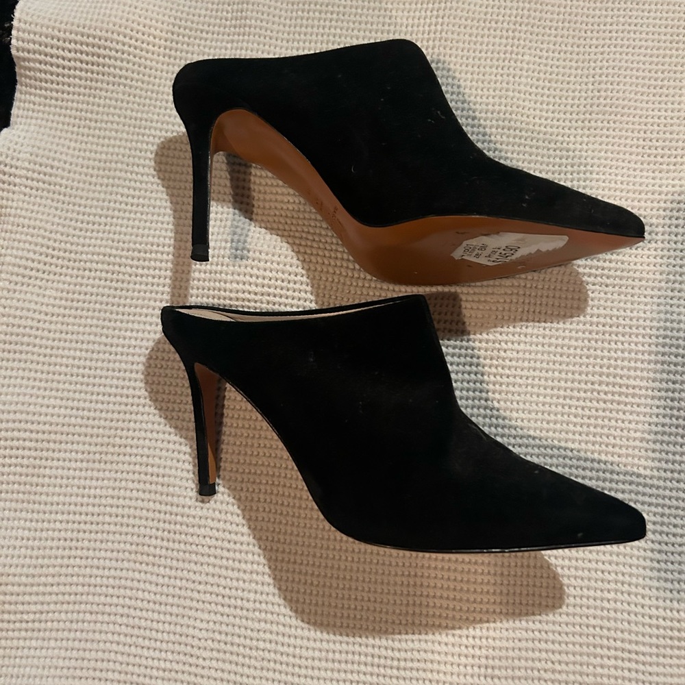 Marc Fisher Stiletto Suede Pointy Mules, black, never worn! - Picture 2 of 3